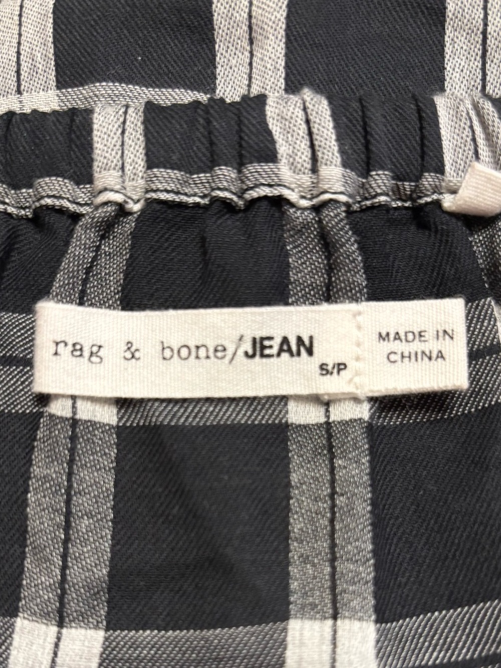 rag & bone Size S Black and White Plaid Off-Shoulder Tunic - Picture 5 of 6